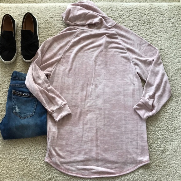🌻1 MED LEFT🌻Blush Color Hooded Tunic Top - Picture 7 of 8